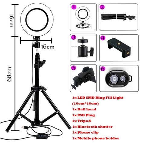 Dimbare LED Studio Camera Ring Licht Mobiele Telef Grandado