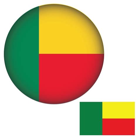 Bandeira Do Benin Em Formato Redondo Vetor Premium