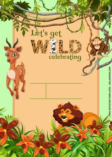 Awesome Jungle Themed Birthday Invitation Templates Dolanpedia