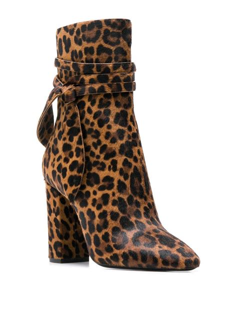 Saint Laurent Ankle Boot Estampa De Leopardo Farfetch Estampa