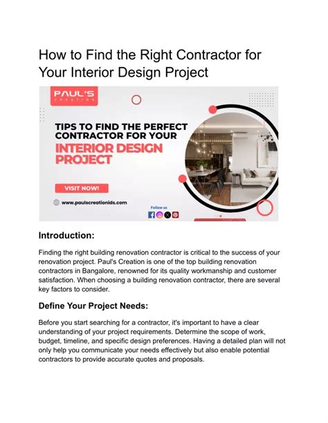 Ppt How To Find The Right Contractor For Your Interior Design Project