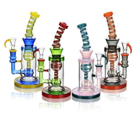 Esigo High End Glass Water Pipe Bend Neck Wig Wag DAB Rig 9 3 Inch Tall