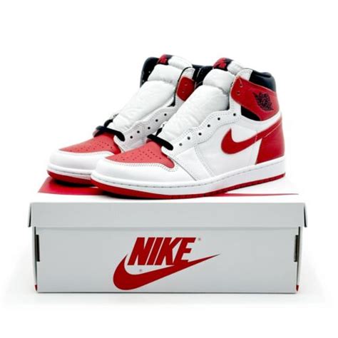 555088 161 Nike Air Jordan 1 Retro High Og Heritage University Red White Black Ebay