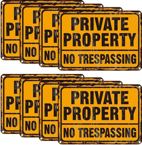 Yaocom 8 Pack Private Property No Trespassing Sign Metal