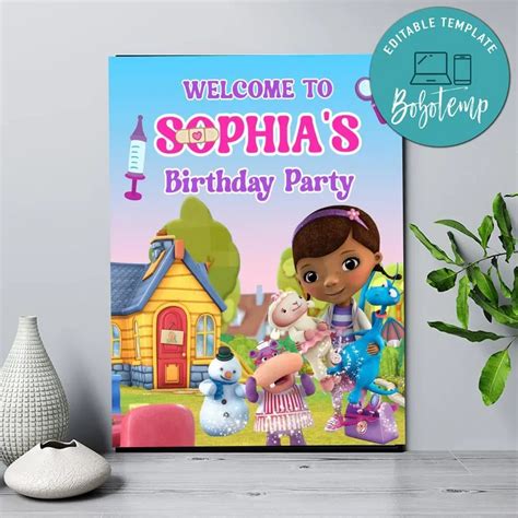 Doc McStuffins Birthday Welcome Sign Digital File Printable DIY