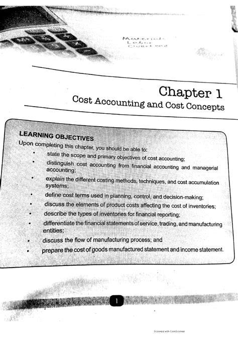 Chapter 1 Cost Accounting And Control Bachelor Of Science In