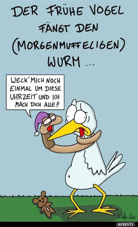 Der Fr He Vogel F Ngt Den Morgenmuffeligen Wurm Lustige Bilder