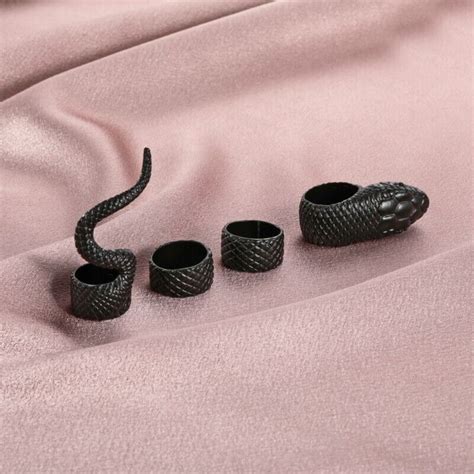 Pcs Goth Punk Snake Rings For Women Men Hip Hop Rock Silver Black