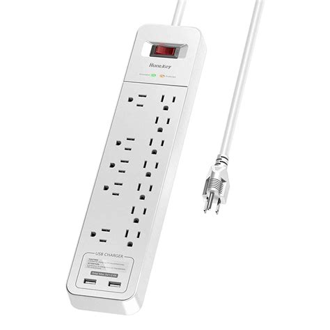 Outlets Power Strip Surge Protector Usb Ports Powerstrip