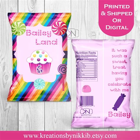 Candyland Favor Bags Custom Chip Bags Candyland Birthday Candyland