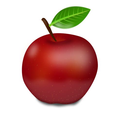 Photorealistic Red Apple With Green Leaf Vector Illustration Free Svg