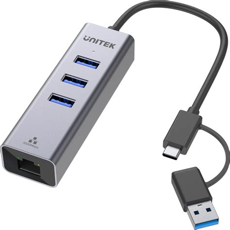 UNITEK 4 In 1 USB Multi Port Hub With 2 In 1 Connectors USB C