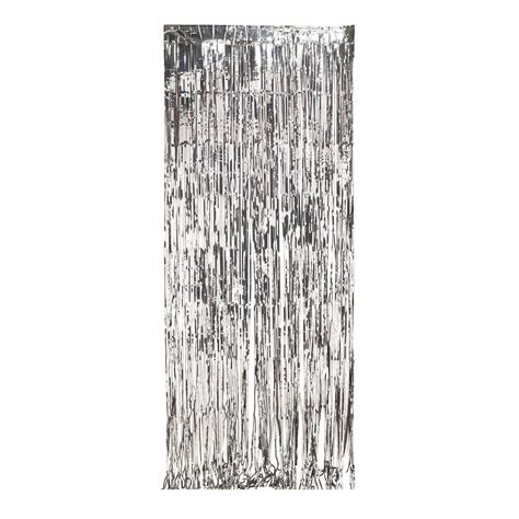 Way To Celebrate Metallic Silver Foil Fringe Door Curtain 8ft X 3ft 1