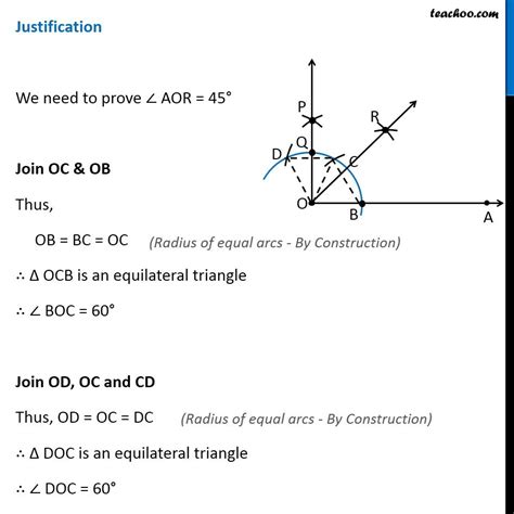 Ex 11.1, 2 - Construct angle 45 degree - Class 9 Constructions