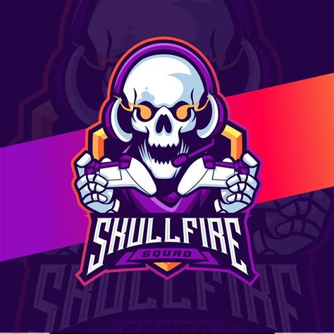 Skull Gamer Mascot Esport Logo Design Character For Gaming And Sport