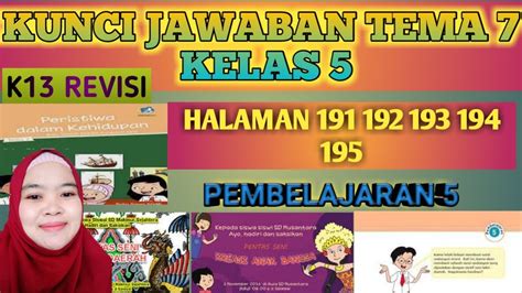 Kunci Jawaban Tema 7 Kelas 5 Halaman 192 193 194 195 Subtema 3