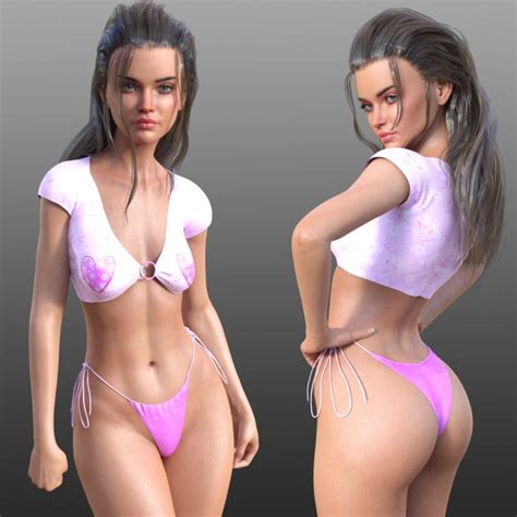 Tropical Bikini For G8F 3d Models For Daz Studio And Poser