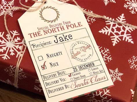 Free Printable Santa Gift Tags Christmas Diy Santa Gift Tags Free