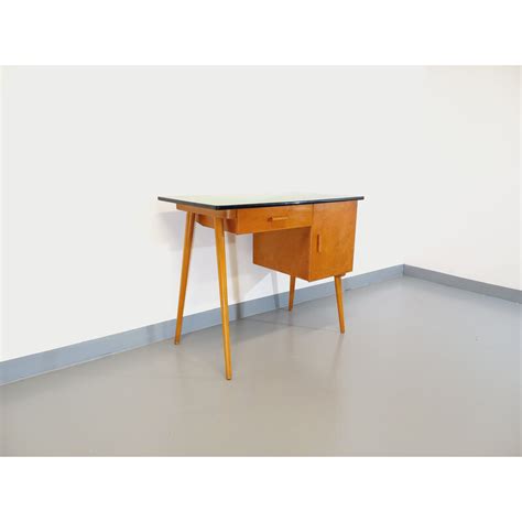 Bureau Baumann Vintage En Bois Et Formica 1950