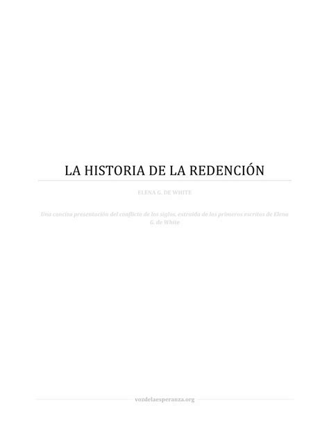 PDF LA HISTORIA DE LA REDENCIÓN iglesia y al mundo un