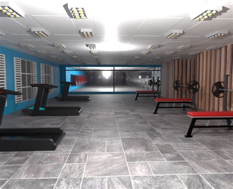 Fitness hall - sports equipment - FlippedNormals