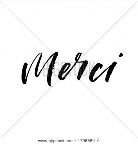 Hand Drawn Merci Card Vector Photo Free Trial Bigstock