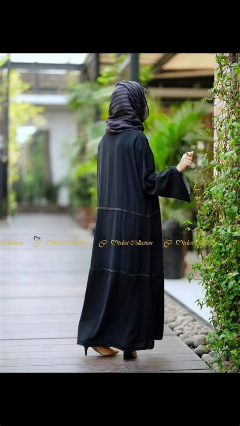 Black Premium Abaya Kimono Outerwear Abaya Black Neckwear Women