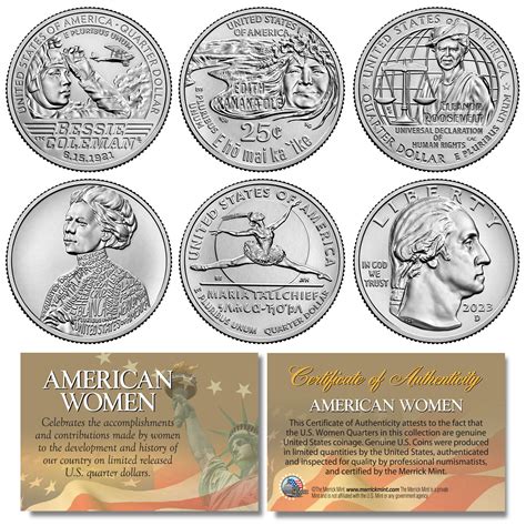 2023 American Women Quarters US Mint 5 Coin Complete Set in Capsules - Select P or D Mint