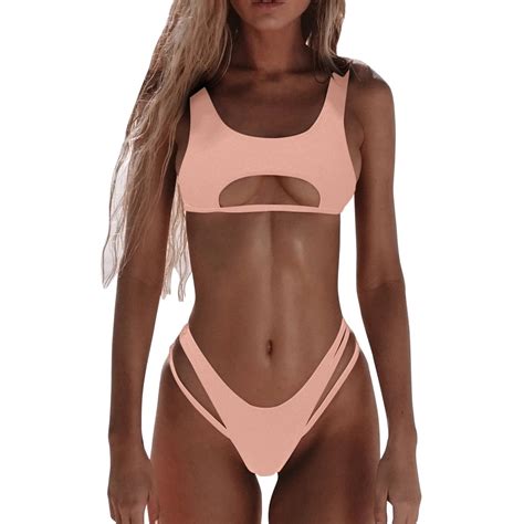 Swim Women Bandeau Bandage Bikini Set Push Up Brazilian Swimwear