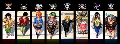 One Piece With Their Logos One Piece Anime One Piece Crew Anime