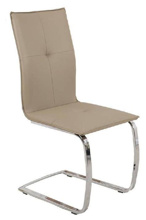 Chaise Design Swing Similicuir Taupe Pi Tement Chrom Type Luge