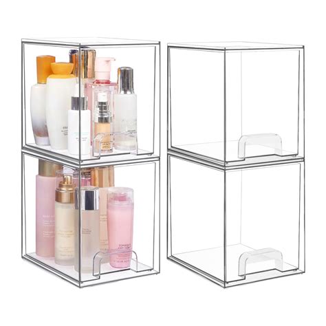 Vtopmart 7 6 H Stackable Storage Drawers Clear Acrylic Organizing