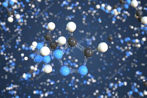 Molécula de triazol hecha con bolas modelo molecular científico