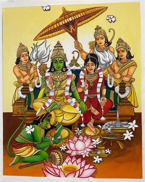 Vastu Lord Ram Ji Darbar Original Hand Made Painting on Canvas for ...