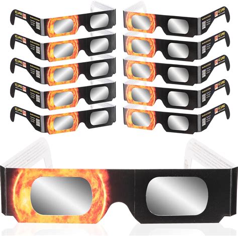 Solar Eclipse Safety Glasses 10 Pack Block 100 Uv And Ir Light Ce Iso