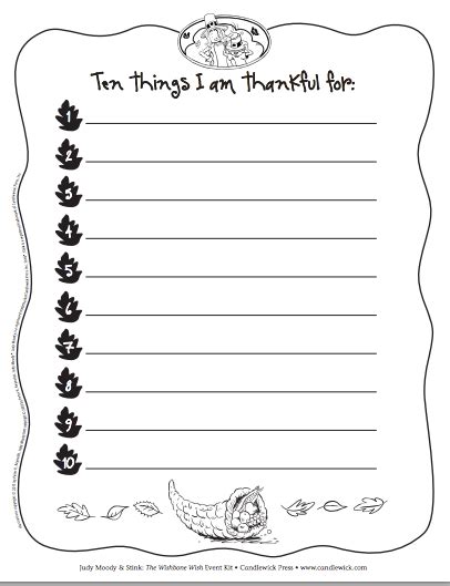 Free Judy Moody And Stink Printables And New Thanksgiving Book The