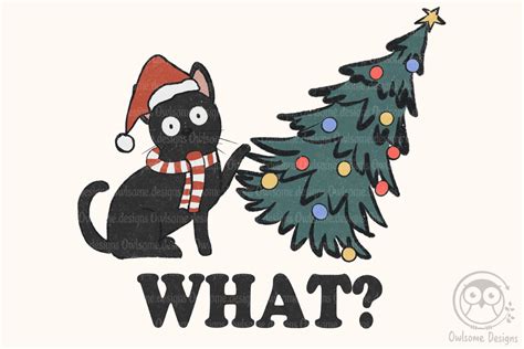 Funny Cat Christmas Sublimation Graphic By Owlsomedesigns · Creative Fabrica