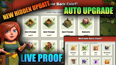 Clash Of Clans New Update Automatically Upgrade Your Village Without Playing Live Proof