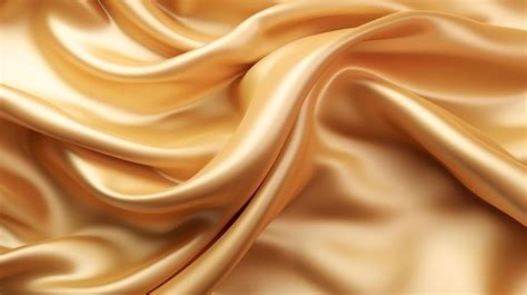 Premium AI Image | Gold silk fabric with a soft fabric texture.