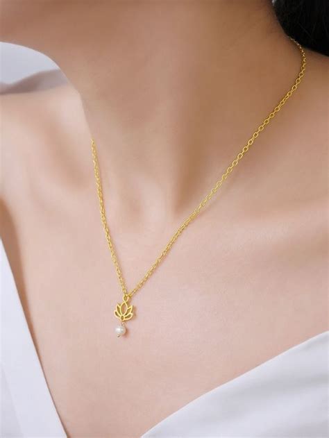 Buy Gold Plated Handcrafted Brass Flower Necklace KV Jhrcr Necklace