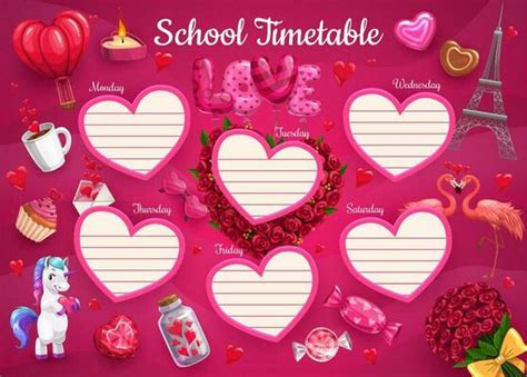 School Timetable Template Vector Art, Icons, and Graphics for Free Download