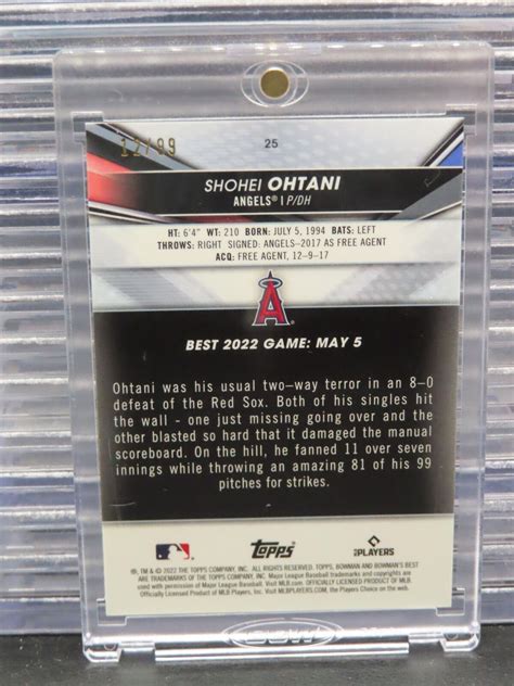 2022 Bowman S Best Shohei Ohtani Green Mini Diamond Refractor 12 99