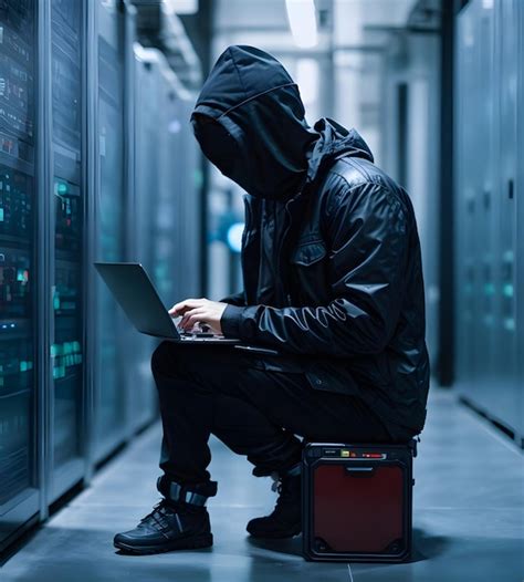 Hacker Anónimo Escribiendo Computadora Portátil Concepto De Piratería Ciberseguridad Cibercrimen