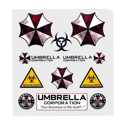 Pu D Umbrella Corporation Resident Evil Car Sticker Decals On Stock