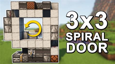 The Best 3x3 Spiral Door In Minecraft 121 Tutorial Youtube