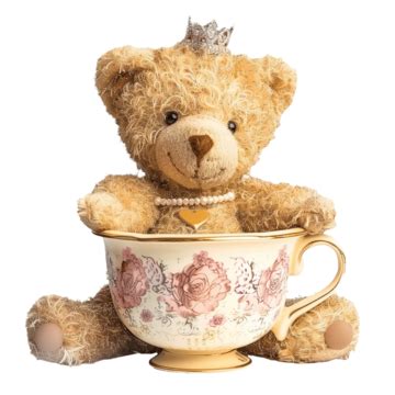 Cute Teddy Bear With Crown On Head Inside Love Cup Bear Teddy