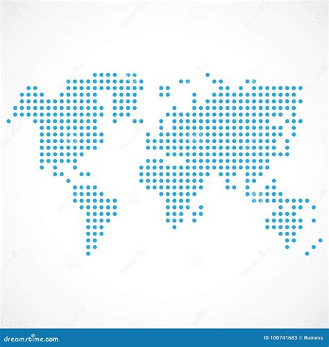 Dotted World Map Stock Vector Illustration Of Computer 100741683