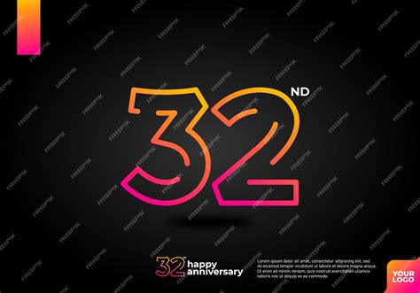 Premium Vector | Number 32 logo icon design 32nd birthday logo number ...