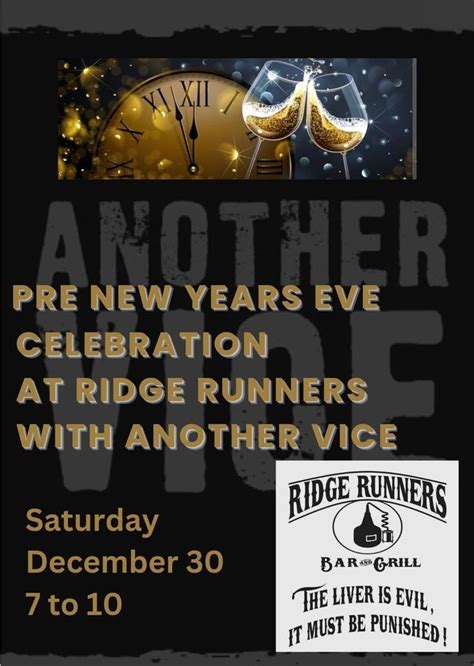 Pre New Years Eve Celebration With Another Vice Ridge Runners Bar And