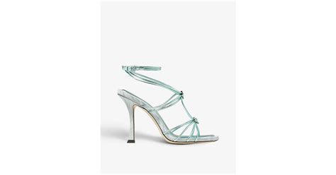 Jimmy Choo Indiya Crystal Embellished Leather Heeled Sandals Lyst